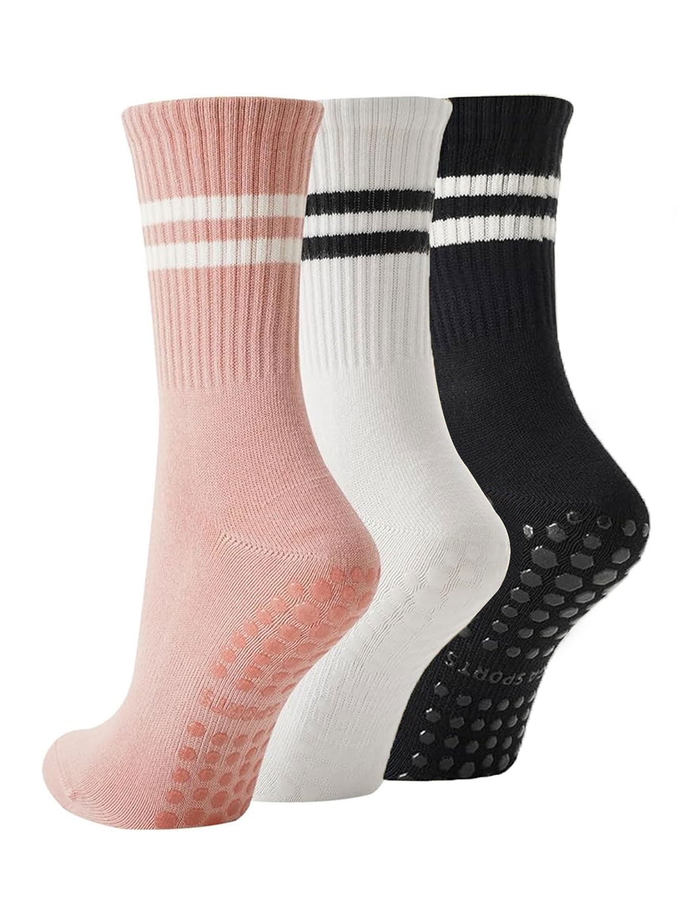 Pilates Yoga Fitness - 3 Pairs of Yoga Socks, Non-Slip