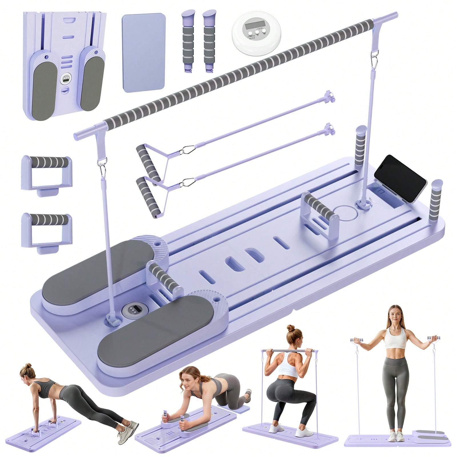 Pilates & Yoga Reversible Mockneck Sweatshirt - Pilates Reformer With Bar, Pilates Board