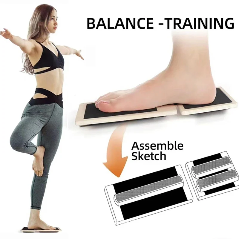 Pilates Yoga Shoes - Wooden Single Foot Trainer Balance Board