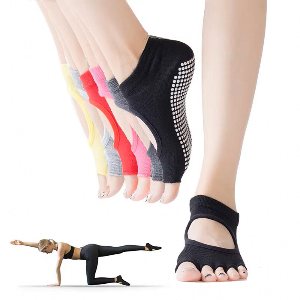 Pilates Yoga Home - Backless Five Toe Yoga Socks Open