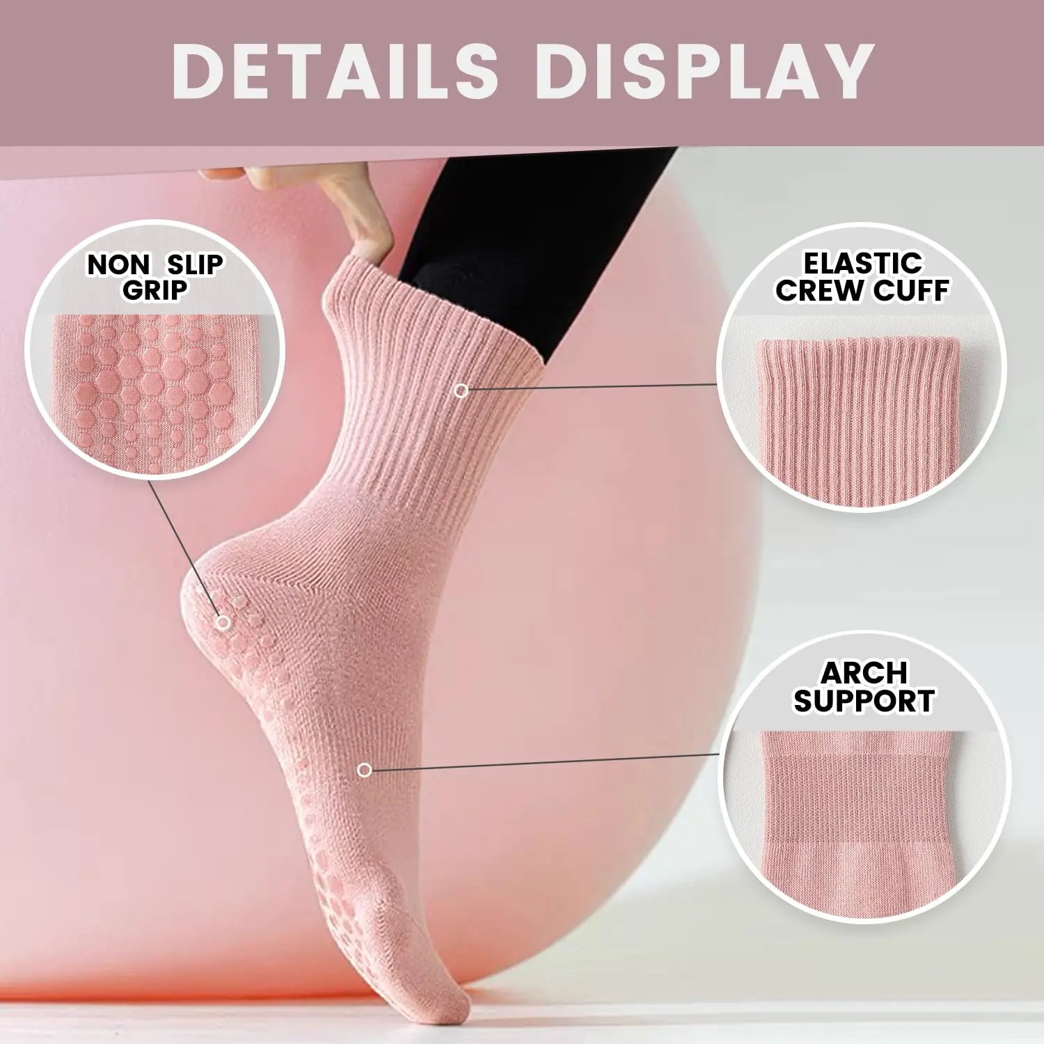 4 pairs of women's yoga socks, - огляд і ціна Pilates & Yoga Reversible Mockneck Sweatshirt